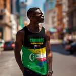 Comoros Independence Day Men Tank Top Comorian Flag Brush Stroke National Pride Graphic