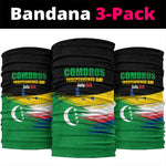 Comoros Independence Day Neck Gaiter Comorian Flag Brush Stroke National Pride Graphic