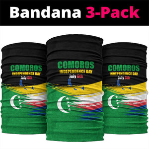 Comoros Independence Day Neck Gaiter Comorian Flag Brush Stroke National Pride Graphic