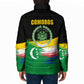Comoros Independence Day Padded Jacket Comorian Flag Brush Stroke National Pride Graphic