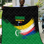 Comoros Independence Day Quilt Comorian Flag Brush Stroke National Pride Graphic