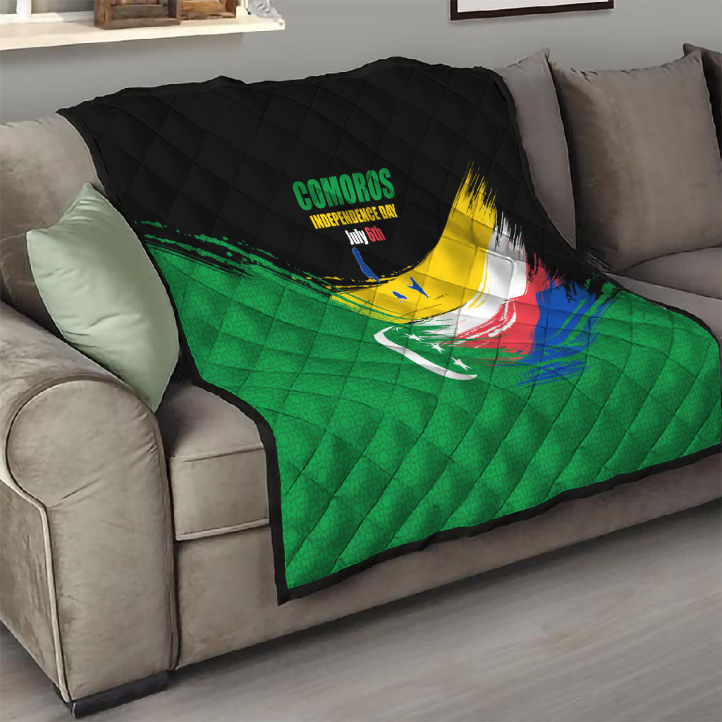 Comoros Independence Day Quilt Comorian Flag Brush Stroke National Pride Graphic