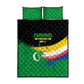 Comoros Independence Day Quilt Bed Set Comorian Flag Brush Stroke National Pride Graphic