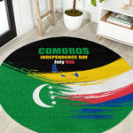 Comoros Independence Day Round Carpet Comorian Flag Brush Stroke National Pride Graphic