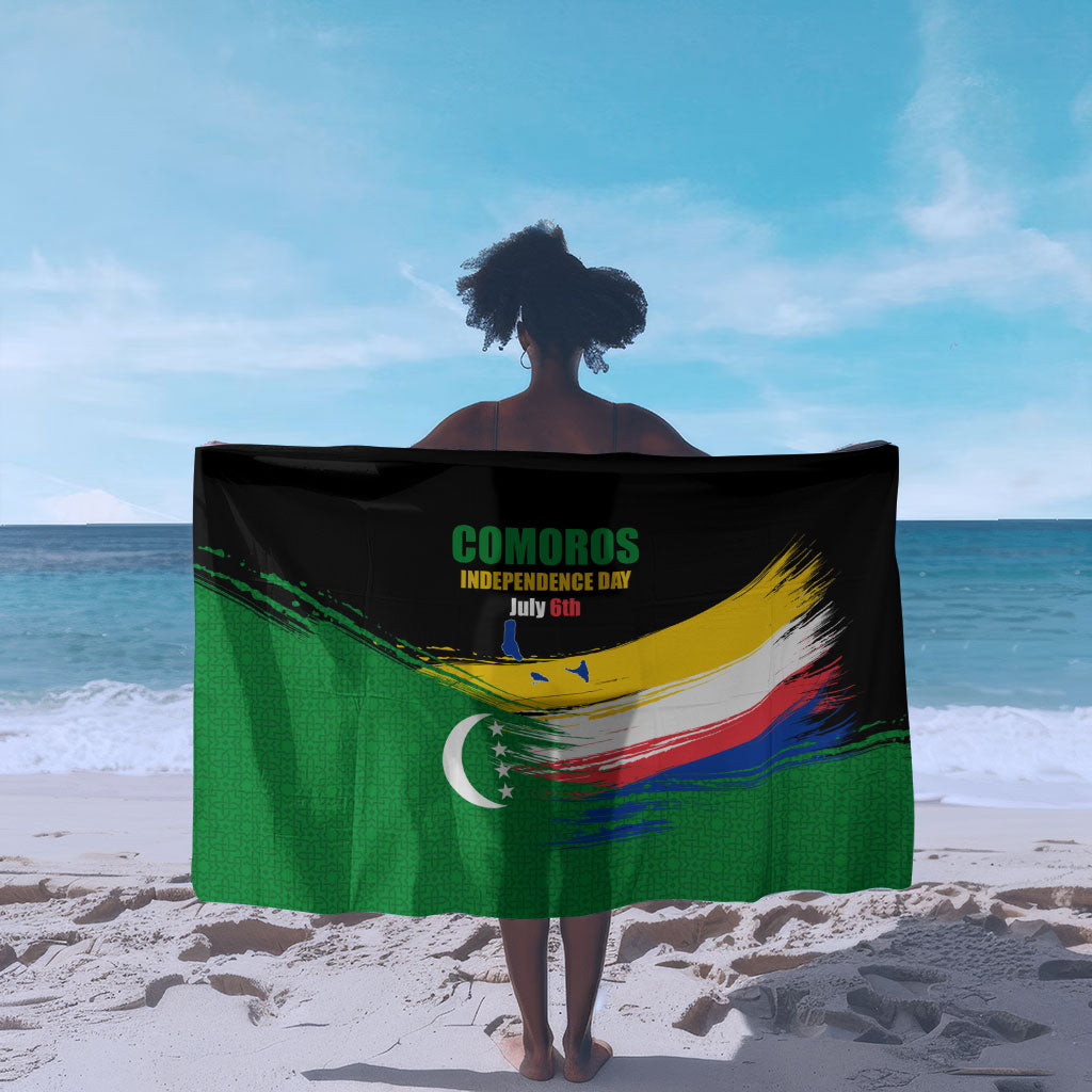 Comoros Independence Day Sarong Comorian Flag Brush Stroke National Pride Graphic