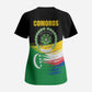 Comoros Independence Day Scrub Top Comorian Flag Brush Stroke National Pride Graphic