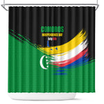 Comoros Independence Day Shower Curtain Comorian Flag Brush Stroke National Pride Graphic