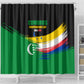 Comoros Independence Day Shower Curtain Comorian Flag Brush Stroke National Pride Graphic
