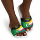 Comoros Independence Day Slide Sandals Comorian Flag Brush Stroke National Pride Graphic