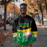 Comoros Independence Day Sweatshirt Comorian Flag Brush Stroke National Pride Graphic