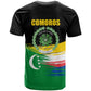 Comoros Independence Day T shirt Comorian Flag Brush Stroke National Pride Graphic