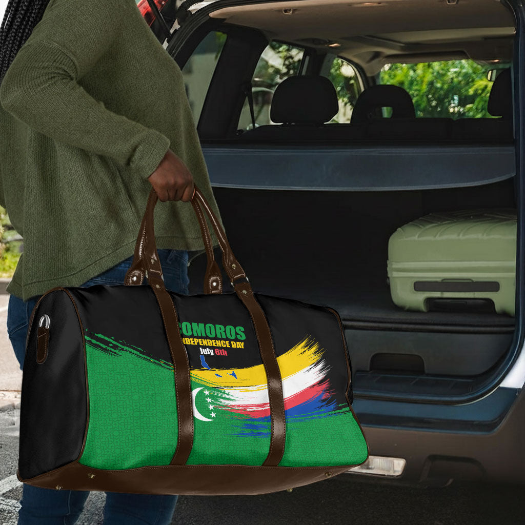 Comoros Independence Day Travel Bag Comorian Flag Brush Stroke National Pride Graphic