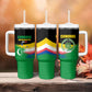 Comoros Independence Day Tumbler With Handle Comorian Flag Brush Stroke National Pride Graphic