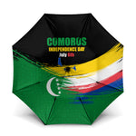 Comoros Independence Day Umbrella Comorian Flag Brush Stroke National Pride Graphic