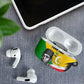 Personalized Comoros Independence Day AirPods Case Ahmed Abdallah Vintage Portrait Sketch