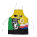 Personalized Comoros Independence Day Apron Ahmed Abdallah Vintage Portrait Sketch