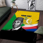 Personalized Comoros Independence Day Area Rug Ahmed Abdallah Vintage Portrait Sketch