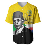 Personalized Comoros Independence Day Baseball Jersey Ahmed Abdallah Vintage Portrait Sketch