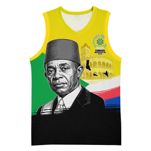 Personalized Comoros Independence Day Basketball Jersey Ahmed Abdallah Vintage Portrait Sketch