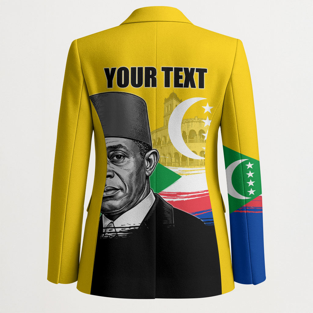 Personalized Comoros Independence Day Blazer Ahmed Abdallah Vintage Portrait Sketch