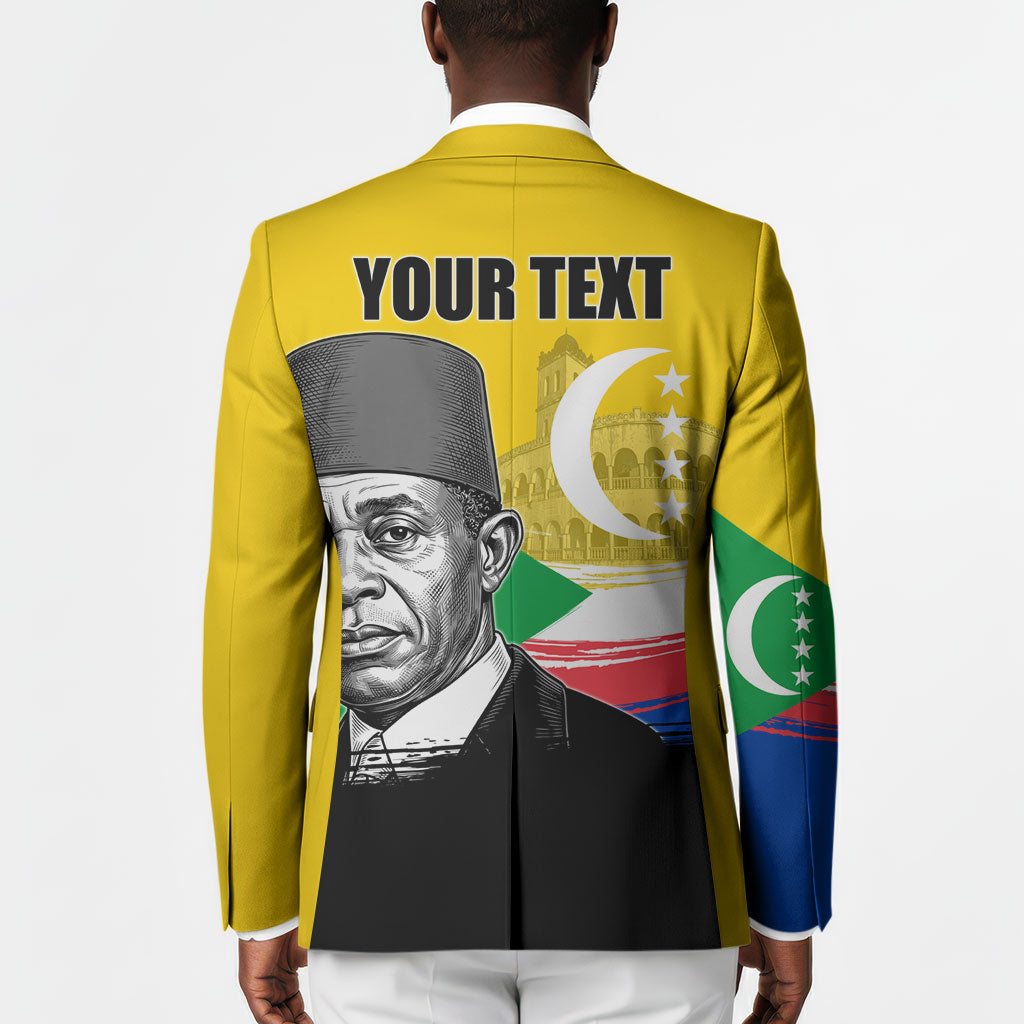 Personalized Comoros Independence Day Blazer Ahmed Abdallah Vintage Portrait Sketch