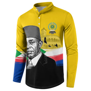 Personalized Comoros Independence Day Button Sweatshirt Ahmed Abdallah Vintage Portrait Sketch