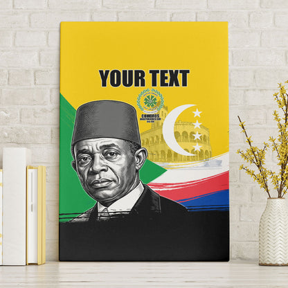 Personalized Comoros Independence Day Canvas Wall Art Ahmed Abdallah Vintage Portrait Sketch