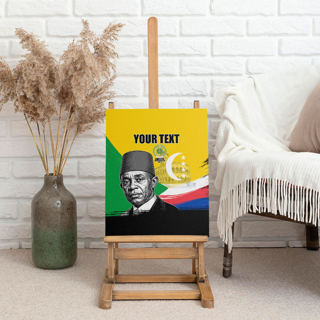 Personalized Comoros Independence Day Canvas Wall Art Ahmed Abdallah Vintage Portrait Sketch