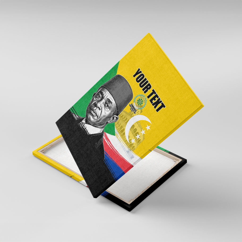 Personalized Comoros Independence Day Canvas Wall Art Ahmed Abdallah Vintage Portrait Sketch