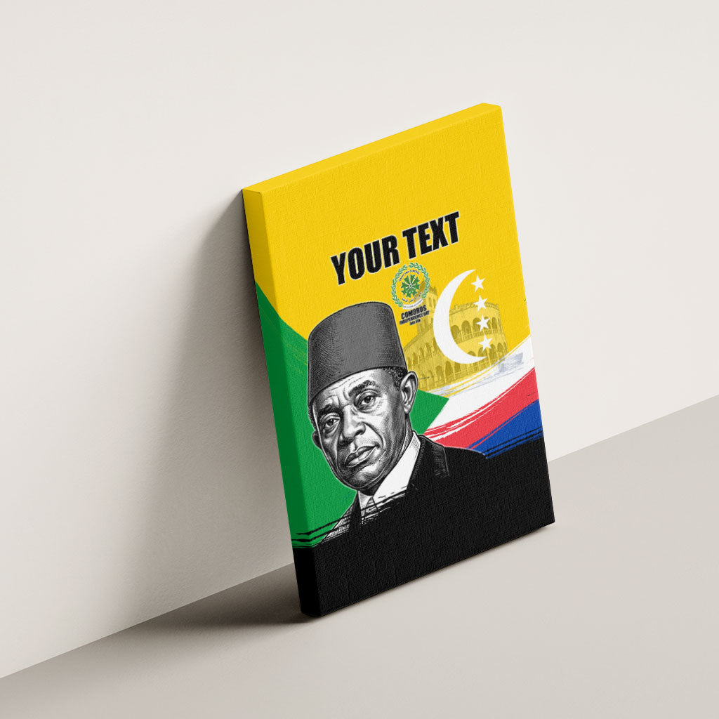 Personalized Comoros Independence Day Canvas Wall Art Ahmed Abdallah Vintage Portrait Sketch