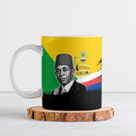 Personalized Comoros Independence Day Ceramic Mug Ahmed Abdallah Vintage Portrait Sketch