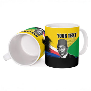 Personalized Comoros Independence Day Ceramic Mug Ahmed Abdallah Vintage Portrait Sketch