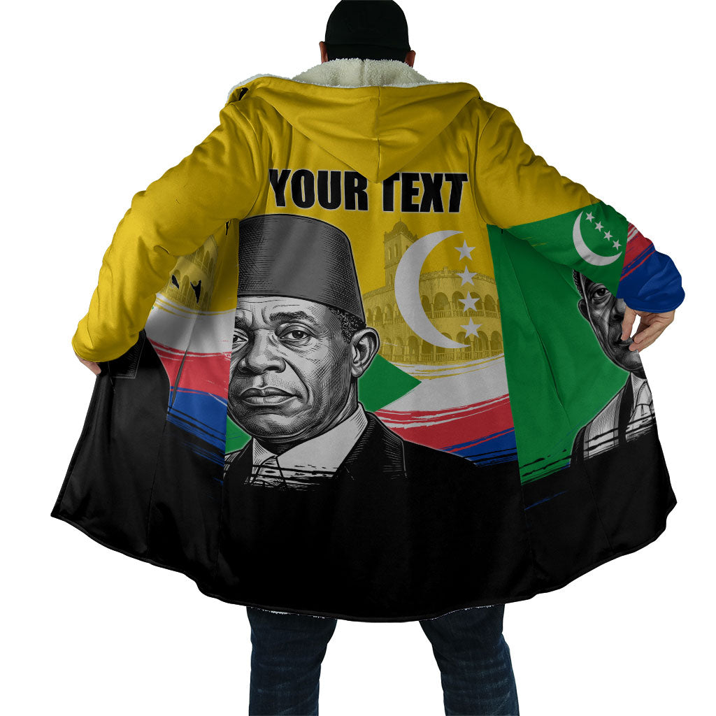 Personalized Comoros Independence Day Cloak Ahmed Abdallah Vintage Portrait Sketch