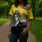 Personalized Comoros Independence Day Cross Shoulder Shirt Ahmed Abdallah Vintage Portrait Sketch