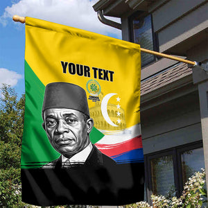 Personalized Comoros Independence Day Garden Flag Ahmed Abdallah Vintage Portrait Sketch