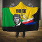 Personalized Comoros Independence Day Hooded Blanket Ahmed Abdallah Vintage Portrait Sketch