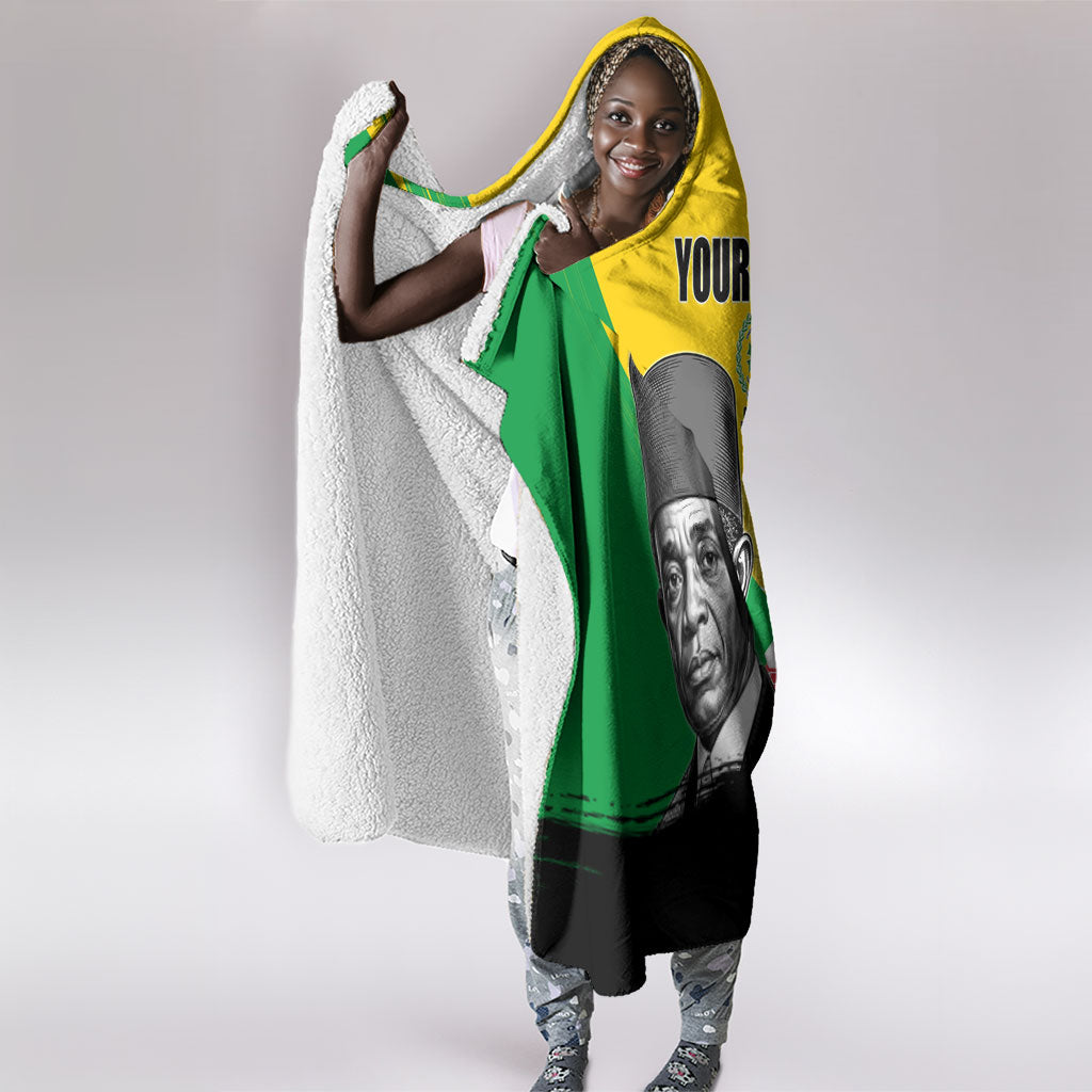 Personalized Comoros Independence Day Hooded Blanket Ahmed Abdallah Vintage Portrait Sketch