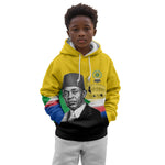Personalized Comoros Independence Day Kid Hoodie Ahmed Abdallah Vintage Portrait Sketch