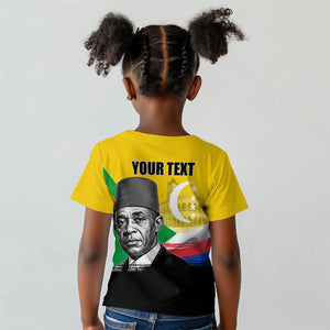 Personalized Comoros Independence Day Kid T shirt Ahmed Abdallah Vintage Portrait Sketch