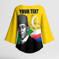 Personalized Comoros Independence Day Kimono Sleeve Blouse Ahmed Abdallah Vintage Portrait Sketch