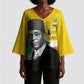 Personalized Comoros Independence Day Kimono Sleeve Blouse Ahmed Abdallah Vintage Portrait Sketch