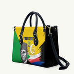 Personalized Comoros Independence Day Leather Bag Ahmed Abdallah Vintage Portrait Sketch