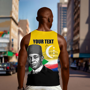 Personalized Comoros Independence Day Men Tank Top Ahmed Abdallah Vintage Portrait Sketch