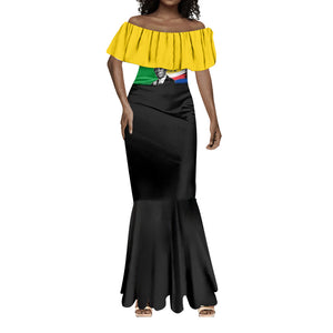 Personalized Comoros Independence Day Mermaid Dress Ahmed Abdallah Vintage Portrait Sketch