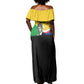 Personalized Comoros Independence Day Off Shoulder Maxi Dress Ahmed Abdallah Vintage Portrait Sketch