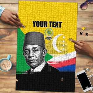 Personalized Comoros Independence Day Puzzle Ahmed Abdallah Vintage Portrait Sketch