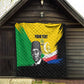 Personalized Comoros Independence Day Quilt Ahmed Abdallah Vintage Portrait Sketch