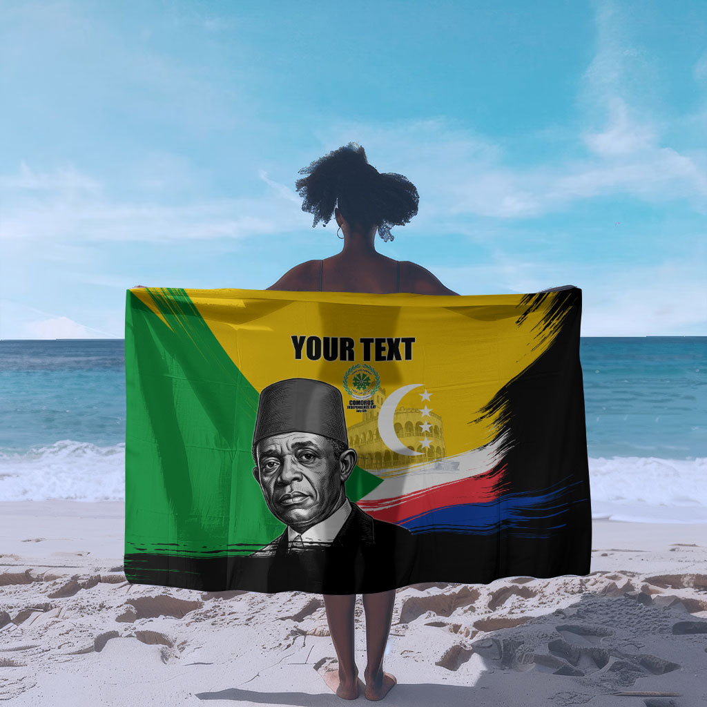 Personalized Comoros Independence Day Sarong Ahmed Abdallah Vintage Portrait Sketch