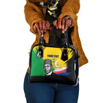 Personalized Comoros Independence Day Shoulder Handbag Ahmed Abdallah Vintage Portrait Sketch