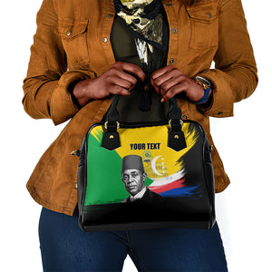 Personalized Comoros Independence Day Shoulder Handbag Ahmed Abdallah Vintage Portrait Sketch